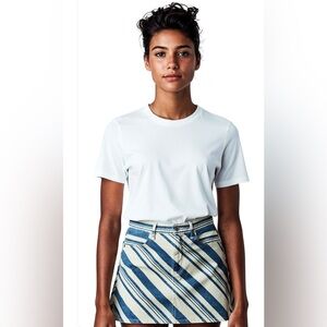 Universal thread denim Casual striped cotton 
Striped classic mini Skirt NWT